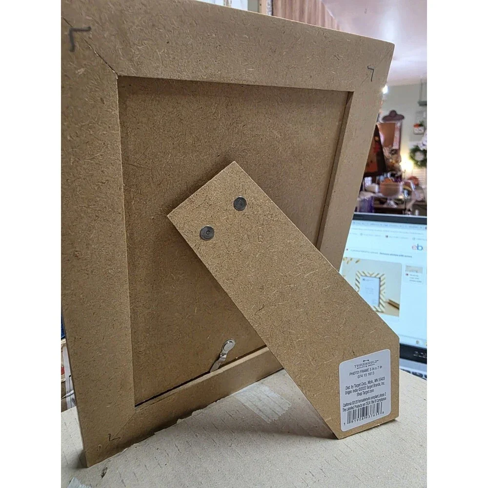 Threshold Chevron Wood & Resin Photo Frame 5x7 - Boho Modern Decor .